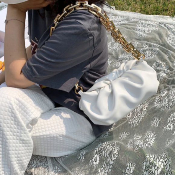 Handbags - White/Black Cloud Clutch Bag